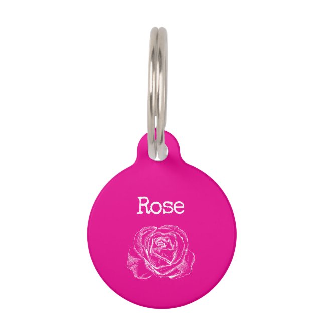 Médaillon Pour Animaux Rose rose (Devant)