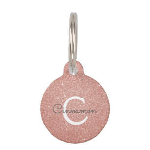 Médaillon Pour Animaux Rose Rose Gold Parties scintillant & Étincelle Mon