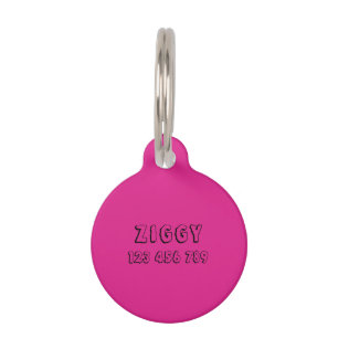 Médaillon Pour Animaux rose vif néon motif paw