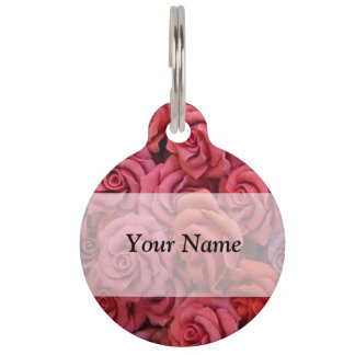Médaillon Pour Animaux Roses à fleurs roses