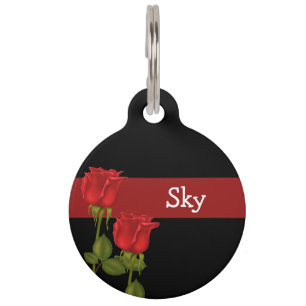 Médaillon Pour Animaux Roses rouges