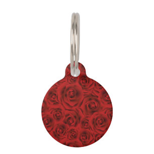 Médaillon Pour Animaux roses rouges Motifs, fleurs d'amour, petite amie g