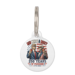 Médaillon Pour Animaux Rouge Blanc Boozy Trump George Washington 250