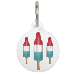 Médaillon Pour Animaux Rouge bleu Patriotique Rocket Pop Popsicle 4 juill