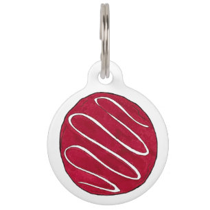 Médaillon Pour Animaux Rouge Velours Cuisine Crème Fromage Frosting Foin