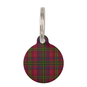 Médaillon Pour Animaux Rouge, Vert Et Bleu Plaid Motif & Infos Animaux