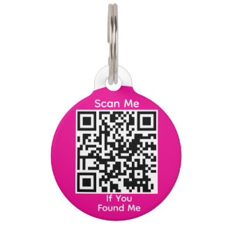 Médaillon Pour Animaux Round PetID Tag for OzWellPet App Owners - Pink1