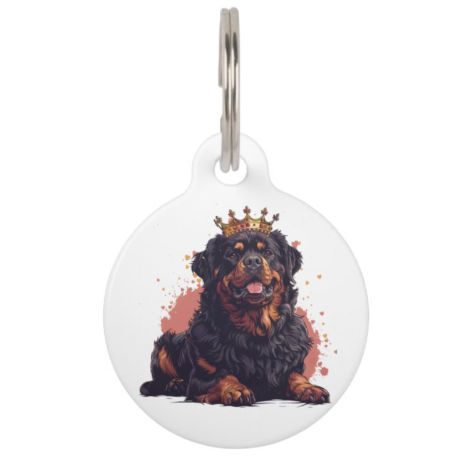 Médaillon Pour Animaux Royal Rottweiler Dog Queen Crown (Devant)