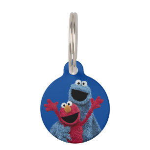 Médaillon Pour Animaux Rue Sésame   Monstre Elmo & Cookie