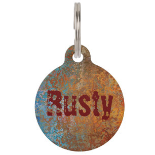 Médaillon Pour Animaux Rusty, Verdigris, Grunge Steampunk Personnalisé