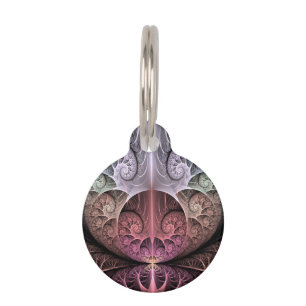 Médaillon Pour Animaux Rythme cardiaque, art fractal de fantaisie surréal