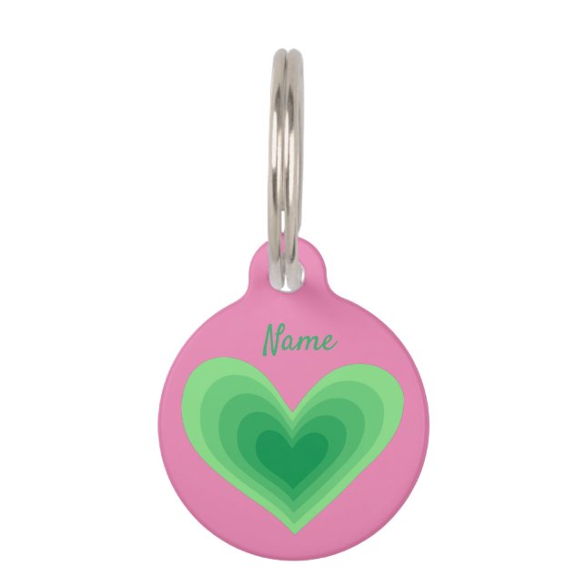 Médaillon Pour Animaux Sage Green Heart Thunder_Cove  (Devant)