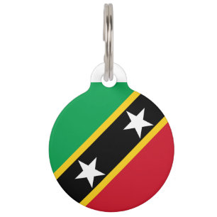 Médaillon Pour Animaux Saint Kitts et drapeau du Niévès