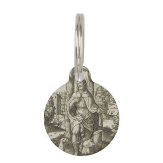 Médaillon Pour Animaux Saint Roch Patron Saint des Chiens Personnalisé