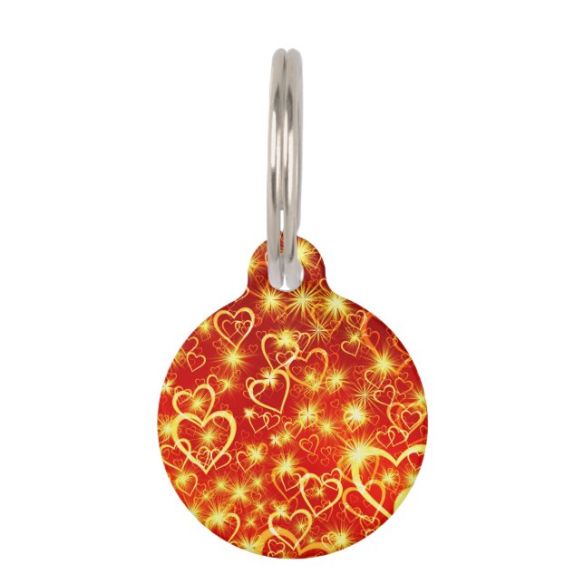 Médaillon Pour Animaux Saint Valentin Coeurs Motif-25022! (Devant)