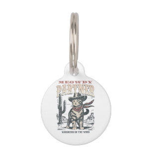 Médaillon Pour Animaux Salut associé Cowboy Chat 