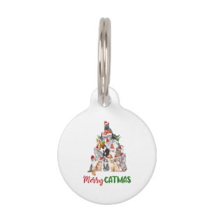 Médaillon Pour Animaux Sapin de Noël Chat Amoureux Propriétaire Noël Chat