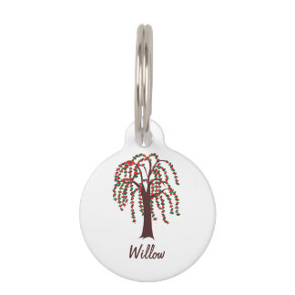 Médaillon Pour Animaux Saule avec des coeurs - personnalisables