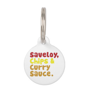 Médaillon Pour Animaux Saveloy, chips & Curry Sauce.