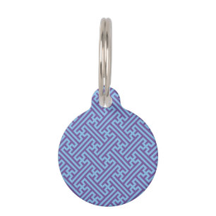 Médaillon Pour Animaux Sayagata motif, japonais, violet et bleu