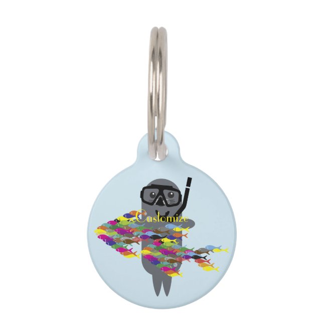 Médaillon Pour Animaux Sceau gris Thunder_Cove (Devant)