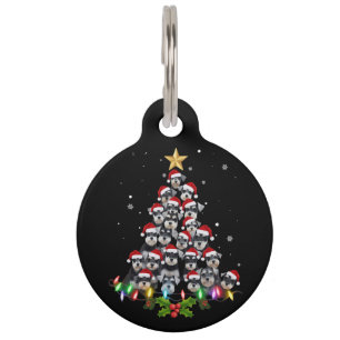Médaillon Pour Animaux Schnauzer de Noël Arbre Chien Xmas Animal de Compa