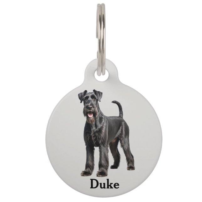 Médaillon Pour Animaux Schnauzer géant personnalisé (Devant)