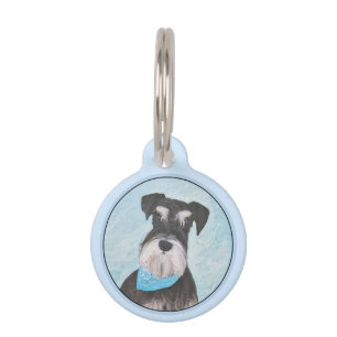 Médaillon Pour Animaux Schnauzer (Miniature) Peinture - Joli chien origin