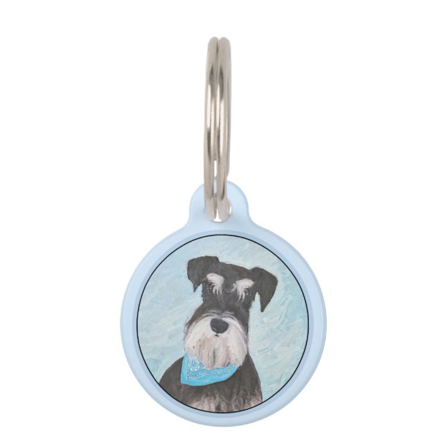 Médaillon Pour Animaux Schnauzer (Miniature) Peinture - Joli chien origin (Devant)