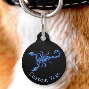 Médaillon Pour Animaux Scorpion bleu