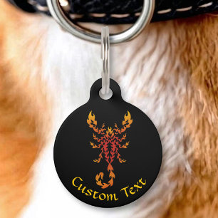 Médaillon Pour Animaux Scorpion des Flammes