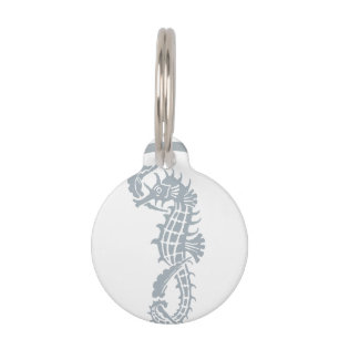 Médaillon Pour Animaux Seahorse Bleu Classique Nautique Élégant