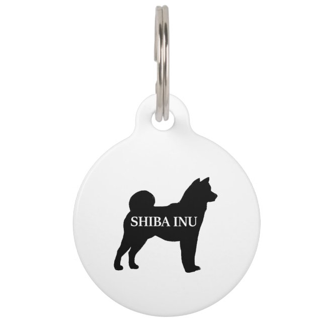 Médaillon Pour Animaux Shiba Inu nom silo noir (Devant)