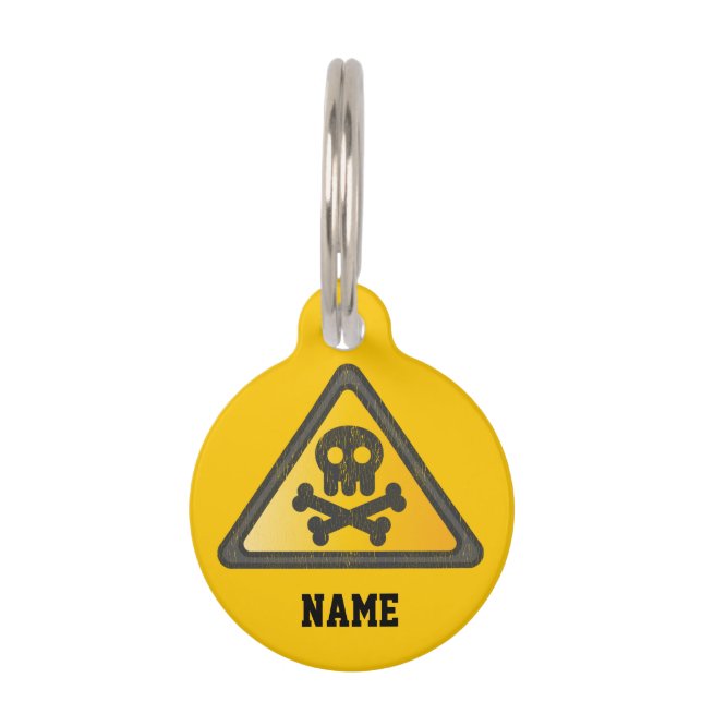 Médaillon Pour Animaux Signal d'avertissement amusantThunder_Cove (Devant)