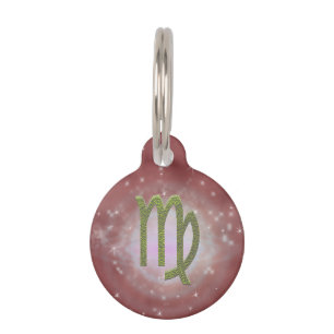 Médaillon Pour Animaux Signe astrologique Virgo Zodiac couleur Pick