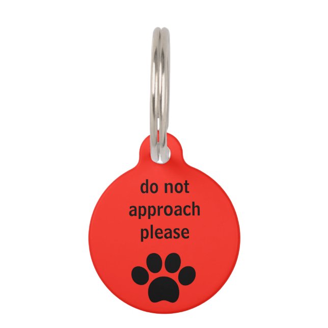 MÉDAILLON POUR ANIMAUX S'IL VOUS PLAÎT NE PAS APPROCHER POUR CHIENS ET CH (Devant)