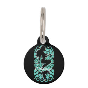 Médaillon Pour Animaux Silhouette de sirène dans les bulles Thunder_Cove