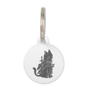 Médaillon Pour Animaux Silhouette du chat guerrier - Choisir la couleur a