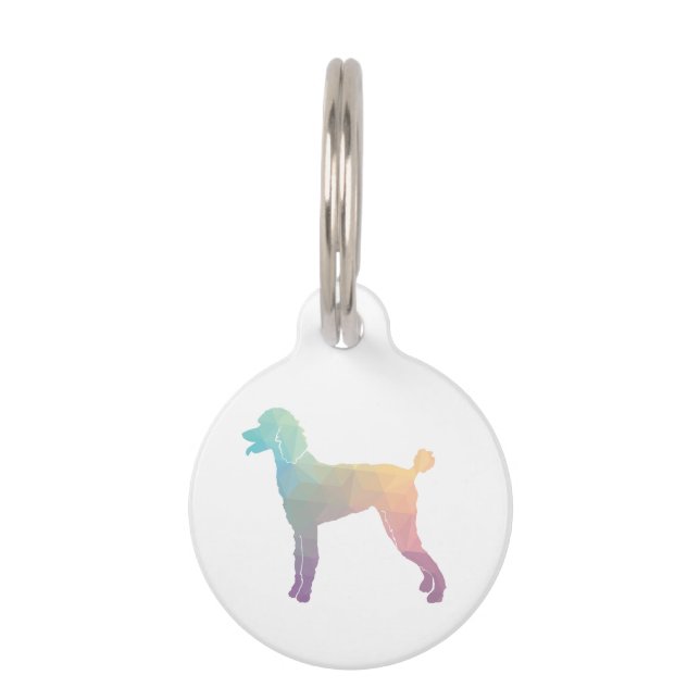 Médaillon Pour Animaux Silhouette Géométrique Poodle Pastel (Devant)
