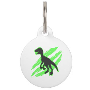 Médaillon Pour Animaux Silhouette Velociraptor - Choisir la couleur arri