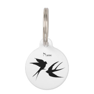 Médaillon Pour Animaux Silhouettes d'oiseaux hirondelles Thunder_Cove  