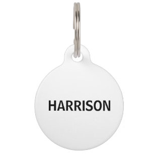 Médaillon Pour Animaux Simple blanc minimaliste double face personnalisée