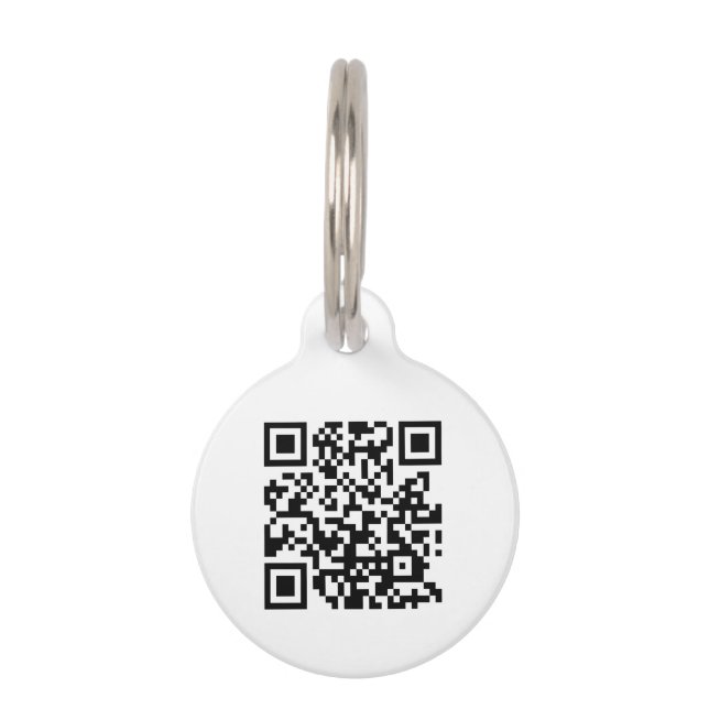 Médaillon Pour Animaux Simple blanc minimaliste QR Code Modèle personnali (Devant)