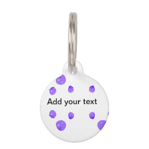 Médaillon Pour Animaux Simple bleu violet cerise ajouter nom texte minima