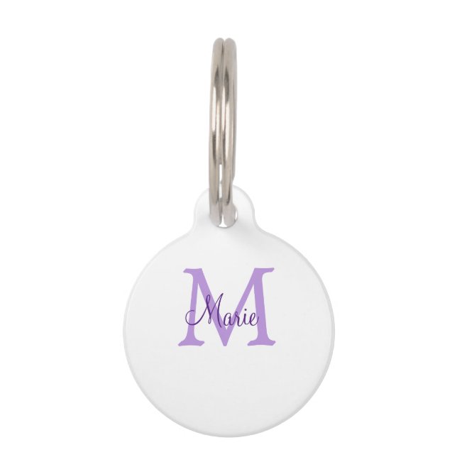 Médaillon Pour Animaux simple minimal ajouter nom monogramme rose rouge   (Devant)