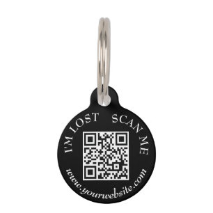 Médaillon Pour Animaux Simple Modern Scan me si Perdu Chien Chat Scannabl