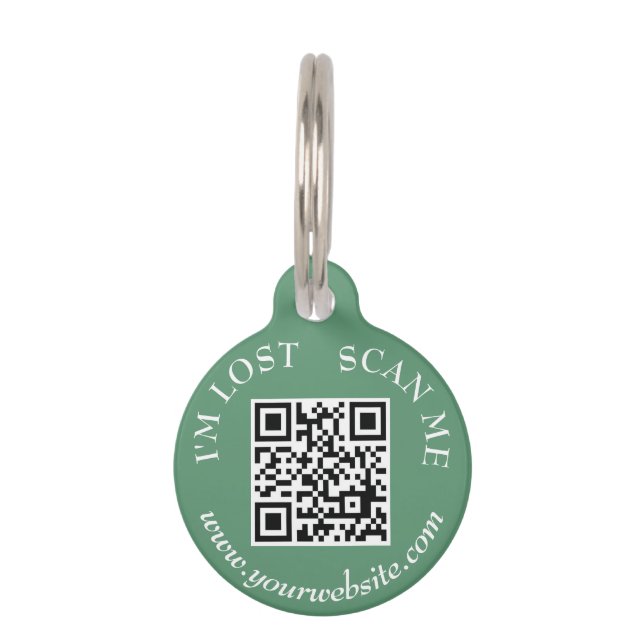 Médaillon Pour Animaux Simple Modern Scan me si Perdu Chien Chat Scannabl (Devant)