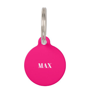 Médaillon Pour Animaux Simple moderne Custom hot rose fuchsia chien Nom