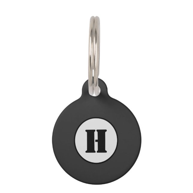 MÉDAILLON POUR ANIMAUX SIMPLE MODERNE MODERNE MONOGRAM ÉLÉGANT CHIC STYLE (Devant)