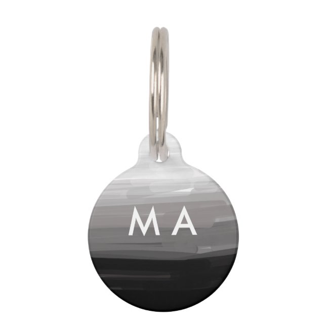 Médaillon Pour Animaux Simple monogramme ajouter votre nom lettre man min (Devant)
